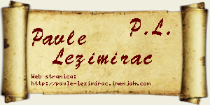 Pavle Ležimirac vizit kartica